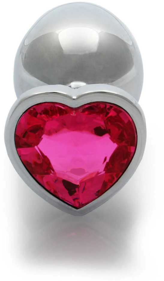 Ouch By Shots Ouch! SREBRNA ZATYCZKA PLUG ANALNY KOREK METALOWY Z DIAMENTEM 9,3 CM