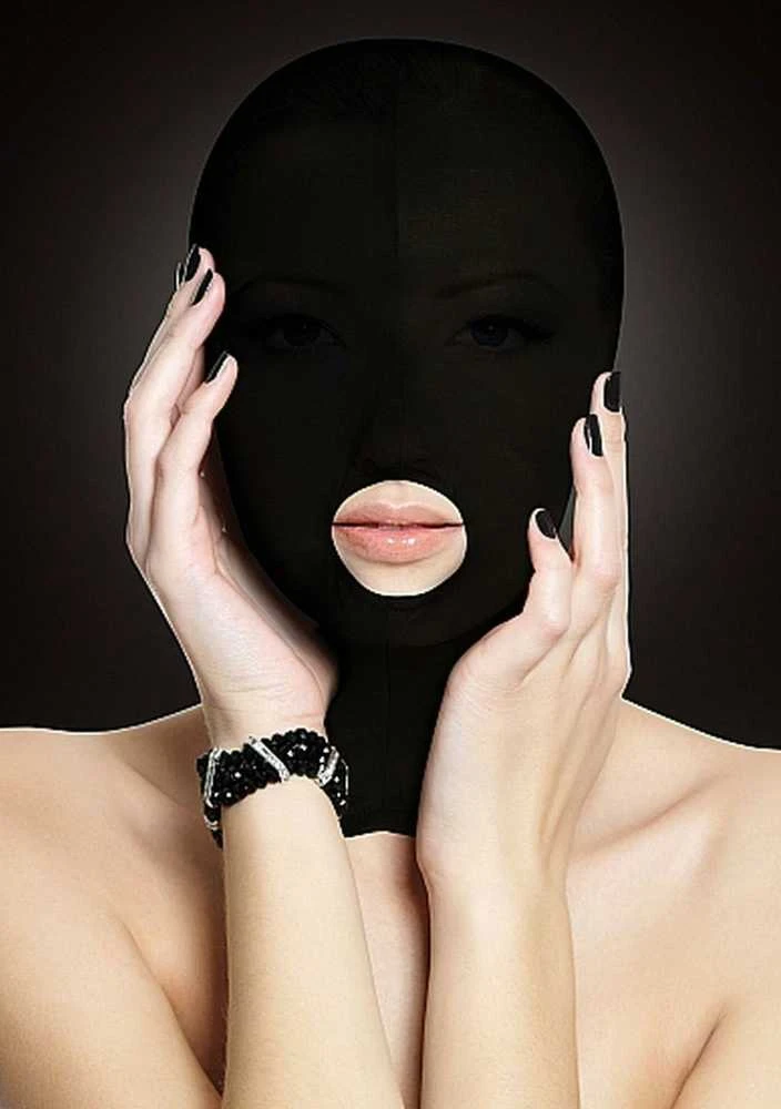 Ouch Submission Mask - veidą dengianti juoda kaukė