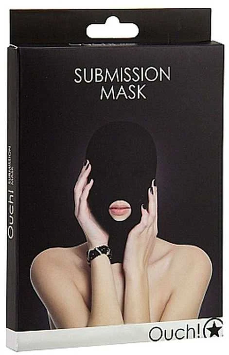 Juoda Submission Mask kaukė pakuotėje