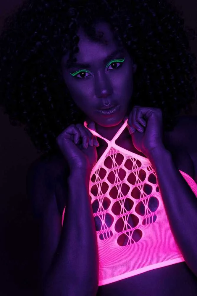 Ouch By Shots Rožinė dviejų dalių su Crop Top ir kojinėmis - Rožinė - XS/XL
