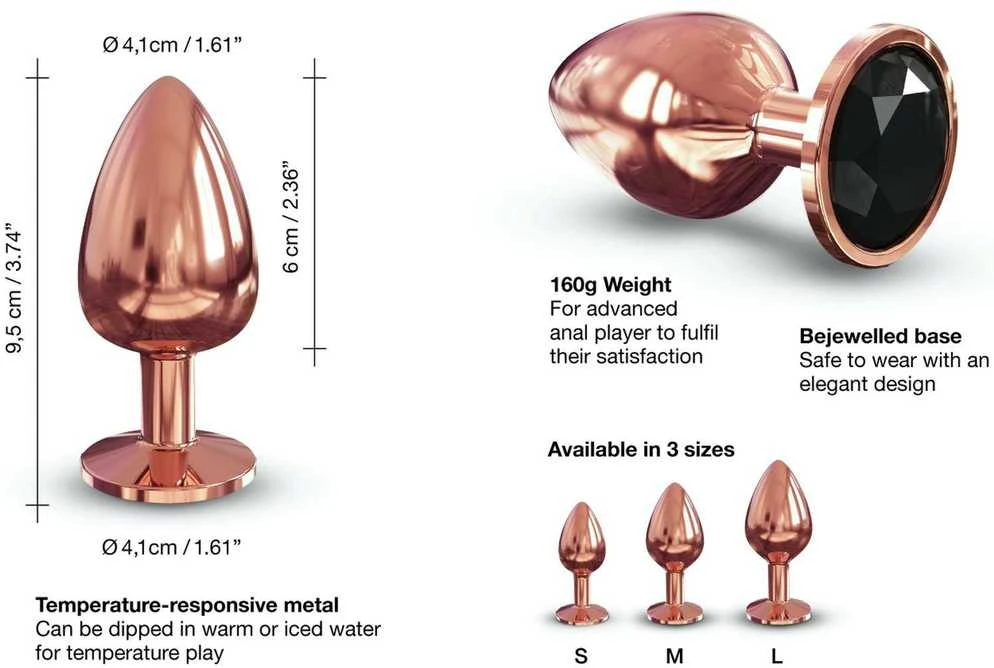 Marc Dorcel Dekoratyvinis analinis kištukas metalinis Dorcel deimantinis kištukas 9cm