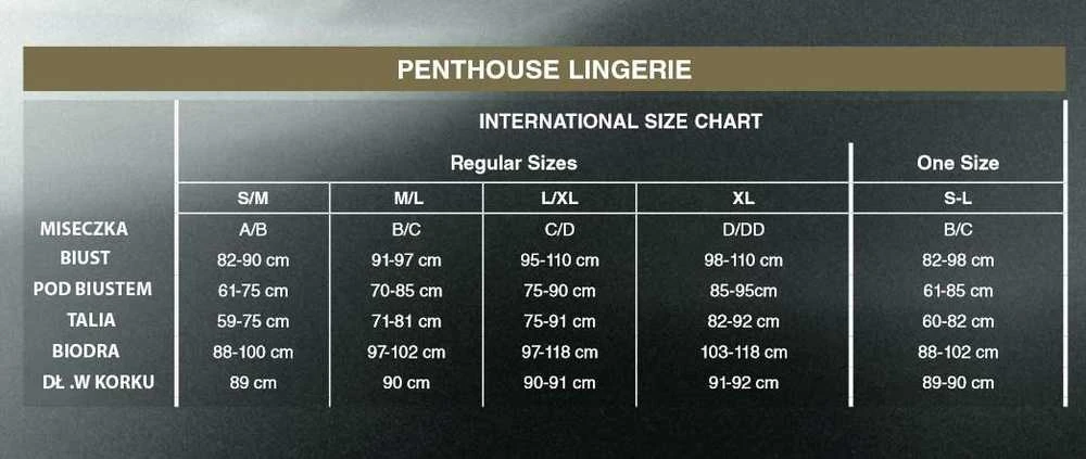 Penthouse Babydoll Penthouse Marškinėliai erotyczna babydoll komplet stringi l/xl