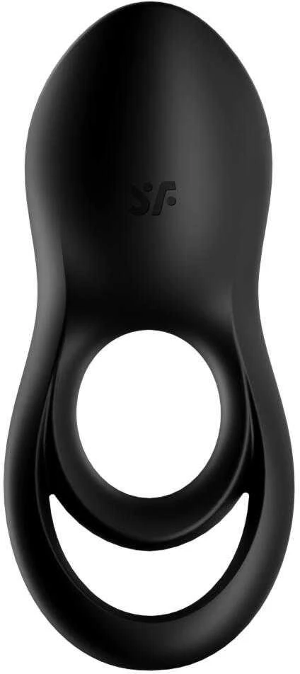 Satisfyer Legendary Duo juodas vibruojantis gaidžio žiedas
