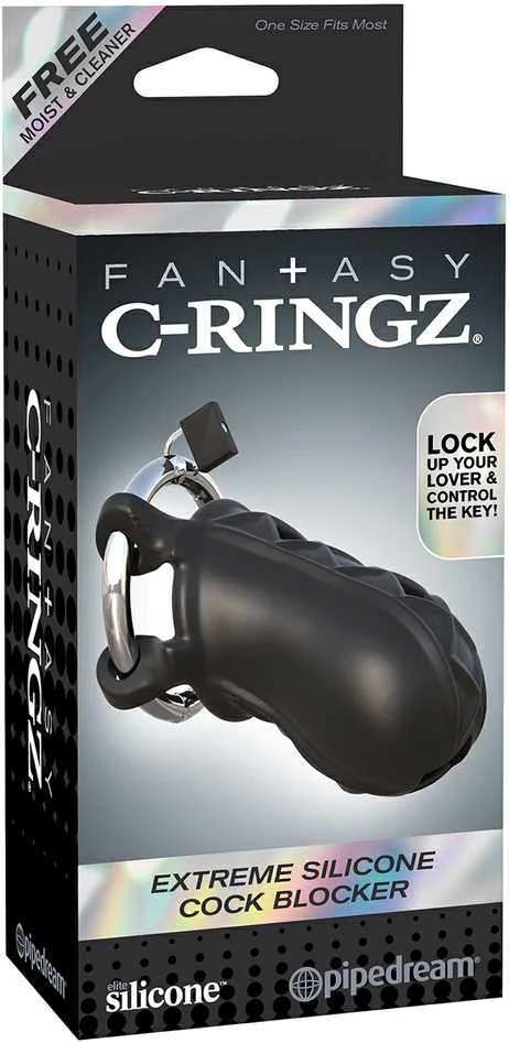 Fantasy C Ringz silikoninis blokatorius su metaliniu žiedu