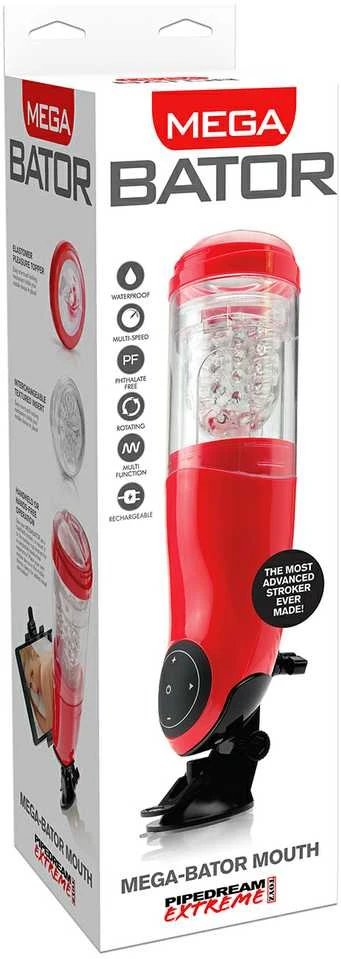 Pipedream PET Mega-Bator Mouth Raudona/Clear