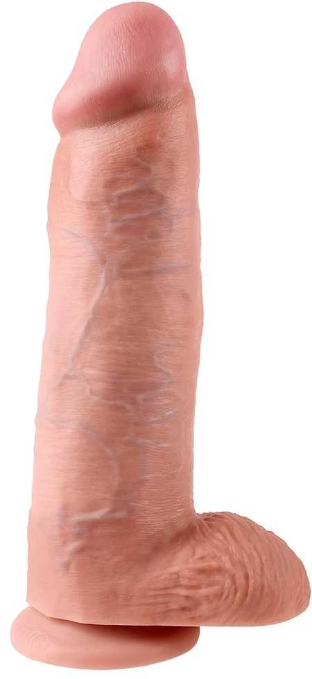 Pipedream King Cock su kamuoliukais 12 colių