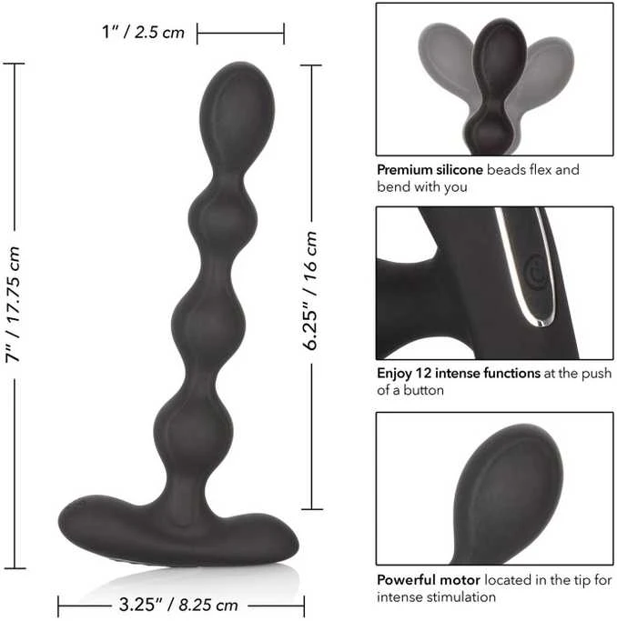 Calexotics Eclipse Slender Beads Juodas