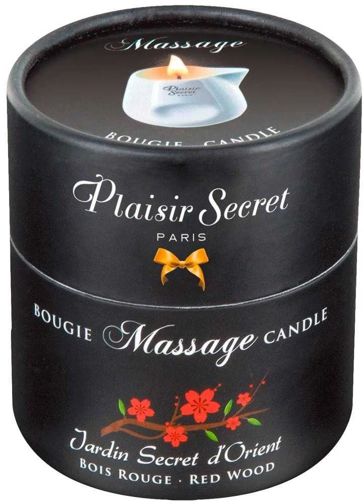 Plaisirs Secrets Masažinė žvakė Raudona Wood 80 ml