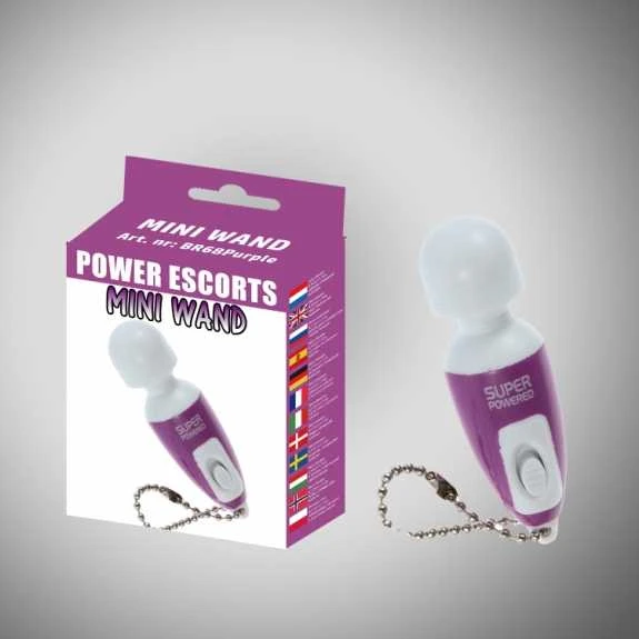 Power Escorts Mini wand violetinė mini wand massager 6,5 cm