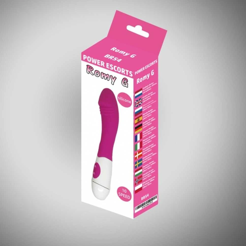 Power Escorts Romy g pink 20 cm silikoninis vibruojantis 10 greičių