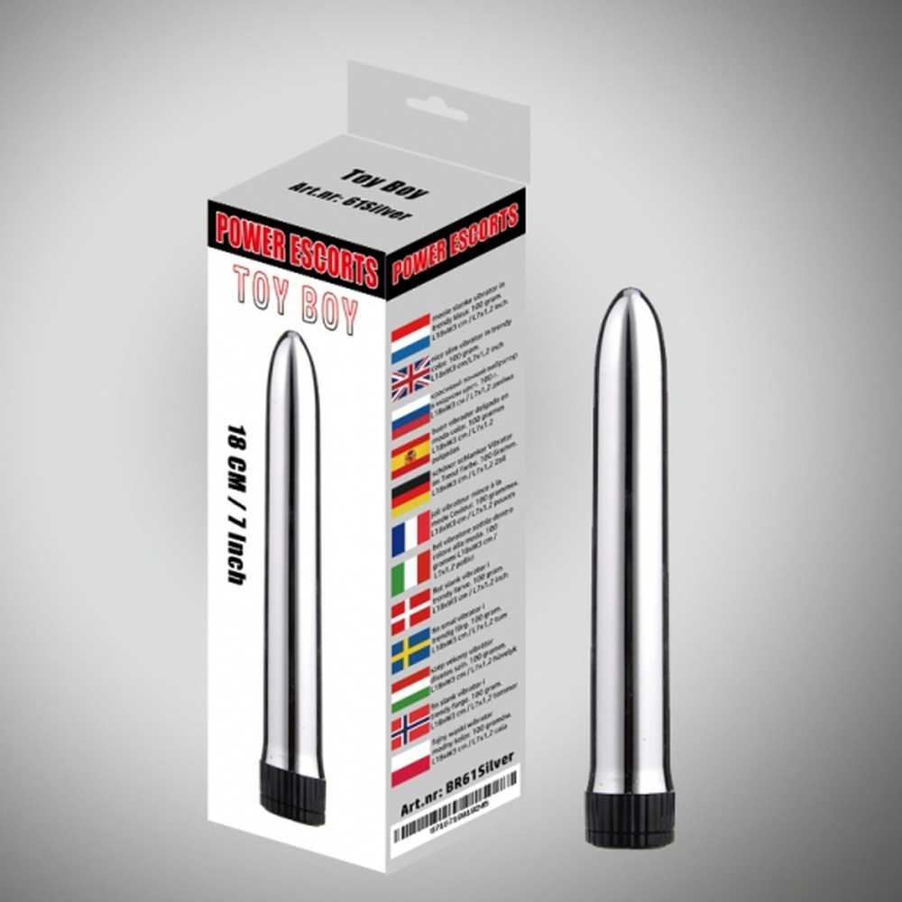 Power Escorts Slim klasikinis vibratorius universalus formos 18cm