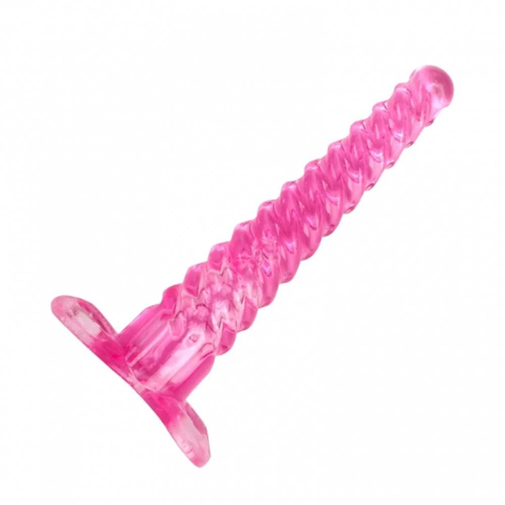 Spiralinis ružavas analinis kaištis 16 cm