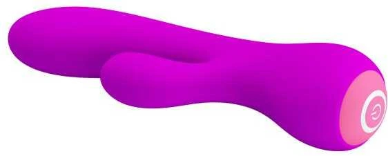 Pretty Love Įkraunamas vibratorius su masažuokliu 17cm 12 USB režimų