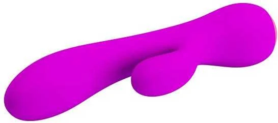 Pretty Love Įkraunamas vibratorius su masažuokliu 17cm 12 USB režimų