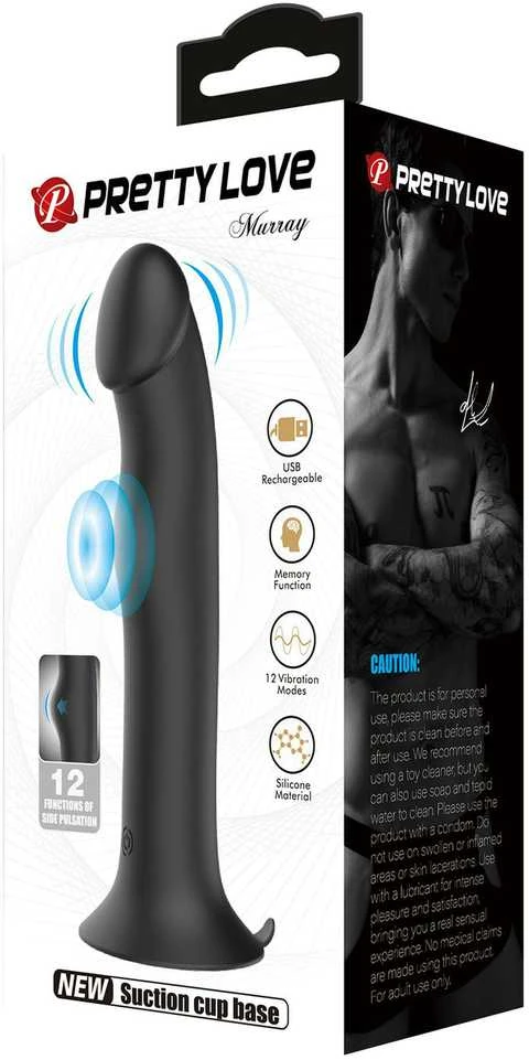 LYBAILE Pretty Love Murray dildo su vibracija, juodas