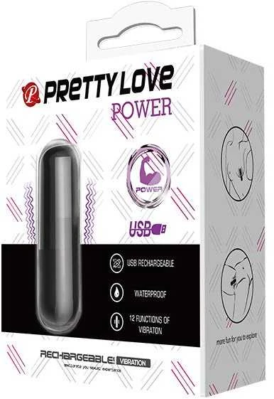 Pretty Love Discreet mini masažuoklis, mažas vibratorius, 12 režimų, 6 cm