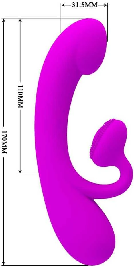 PRETTY LOVE - VISĄ APDAILĄ DENGIANTIS SILIKONINIS, 10 vibracijos funkcijų