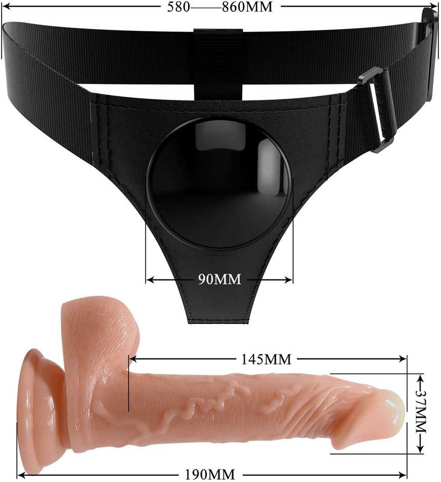 PRETTY LOVE – DIRŽŲ TRIUKŠČIAI – Kevinas, universalus dirželis, 7,2 colio dildo