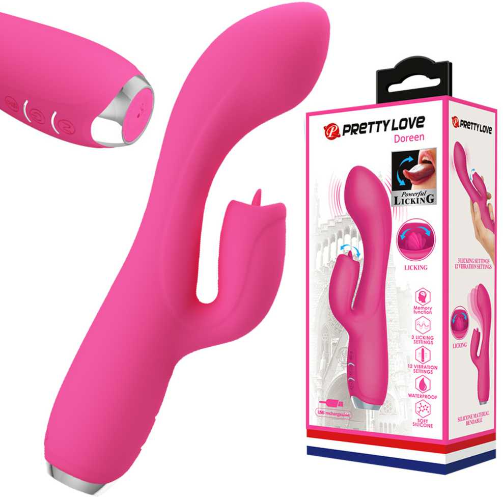 PRETTY LOVE - GLORIA Rožinė, 12 vibracijos funkcijų 3 pulsinių bangų nustatymai Atminties funkcija