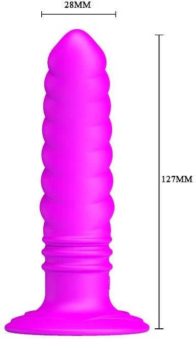 „Pretty Love“ analinis kaištis su vibracija, siurbtuku, 10 vibracijos režimų, 12 cm