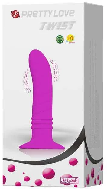 „Pretty Love“ analinis kaištis su vibracija, siurbtuku, 10 vibracijos režimų, 12 cm