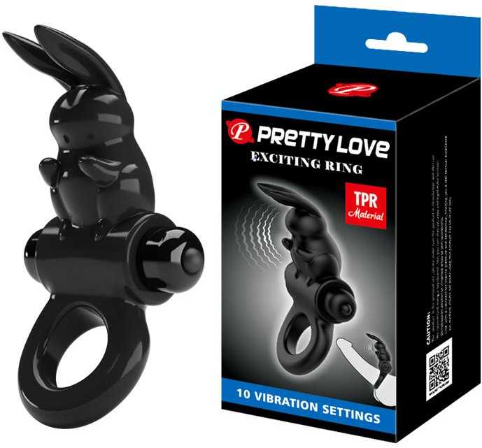 LYBAILE Pretty Love Exciting Vibrating Cock Ring Juodas