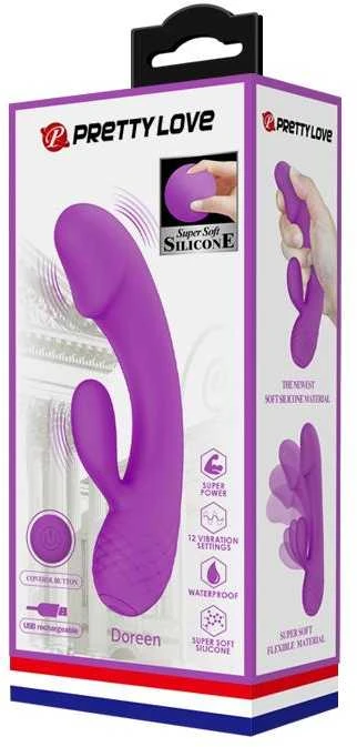 Pretty Love Realistinis g taško ir klitorio vibratoriaus USB