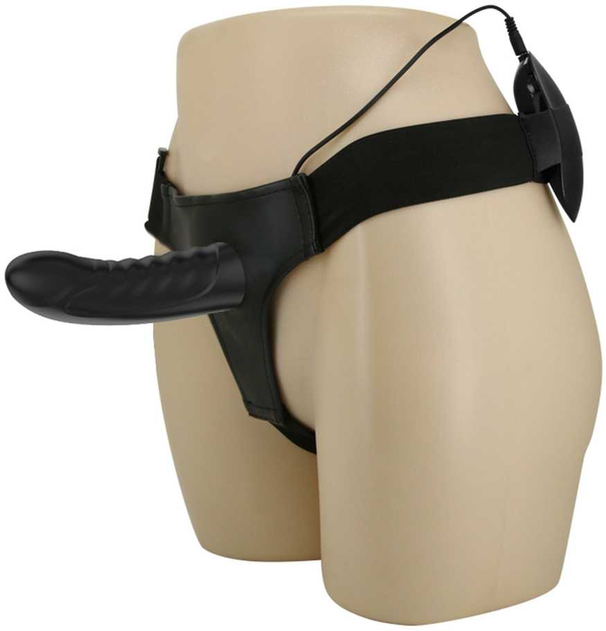 Pretty Love Trumpikės strap-on su wibrującym penisem spalva juoda