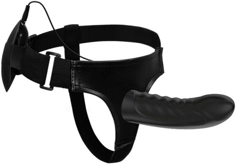 Pretty Love Trumpikės strap-on su wibrującym penisem spalva juoda