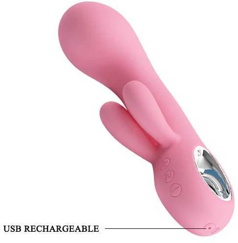 Vibratorius „Pretty Love“, skirtas g taškui ir klitoriui, USB, 7 režimai, 15 cm