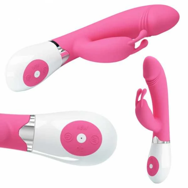 LYBAILE Pretty Love Gene-Silicone Vibrator, 30 fun. vibr. Rožinė