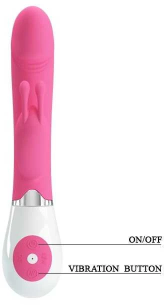LYBAILE Pretty Love Gene-Silicone Vibrator, 30 fun. vibr. Rožinė