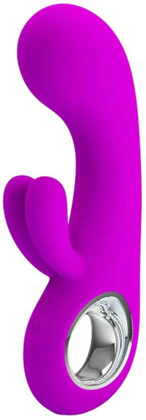 Vibratorius Pretty Love Bunny su sekso masažuokliu 15cm 7 režimai