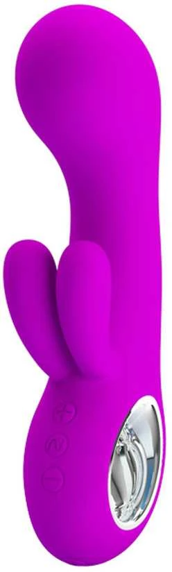 Vibratorius Pretty Love Bunny su sekso masažuokliu 15cm 7 režimai
