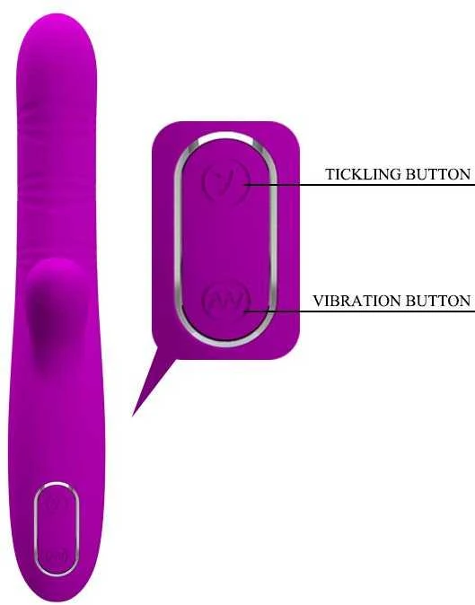 Vibratorius Pretty Love Bunny skirtas seksui G taške, 12 režimų, 22cm
