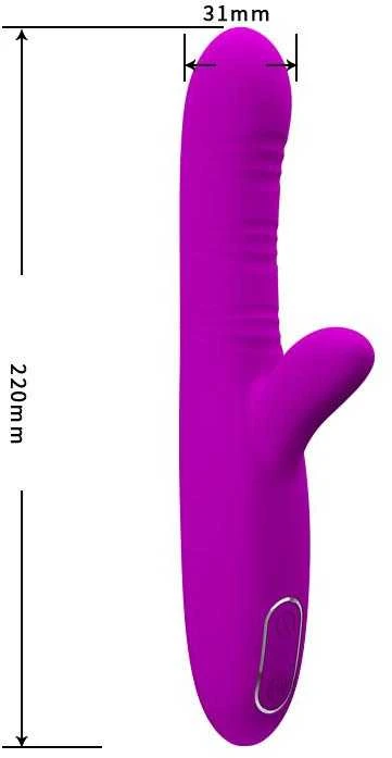 Vibratorius Pretty Love Bunny skirtas seksui G taške, 12 režimų, 22cm