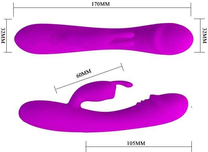 „Pretty Love“ triušio vibratorius klitorio stimuliatoriui, 30 režimų, 17 cm