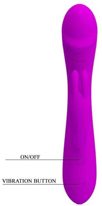 „Pretty Love“ triušio vibratorius klitorio stimuliatoriui, 30 režimų, 17 cm