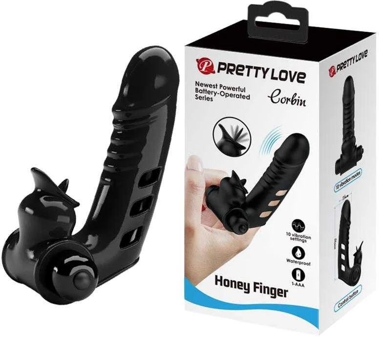 LYBAILE Pretty Love Corbin Finger Vibratorius Juodas