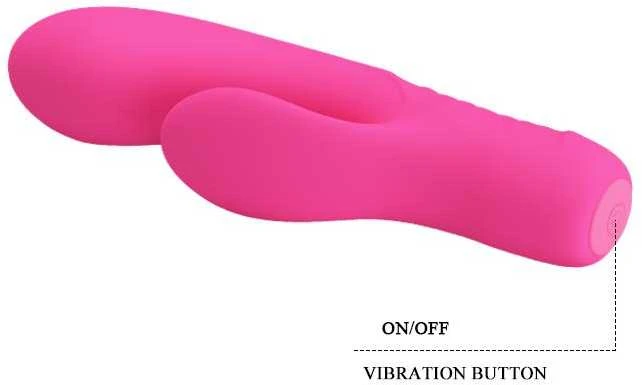Vibratorius Pretty Love su klitorio masažuokliu ir 15 cm išsikišimais