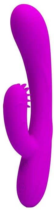 „Pretty Love“ vibratorius su klitorio masažuokliu ir iškilimais, 19 cm