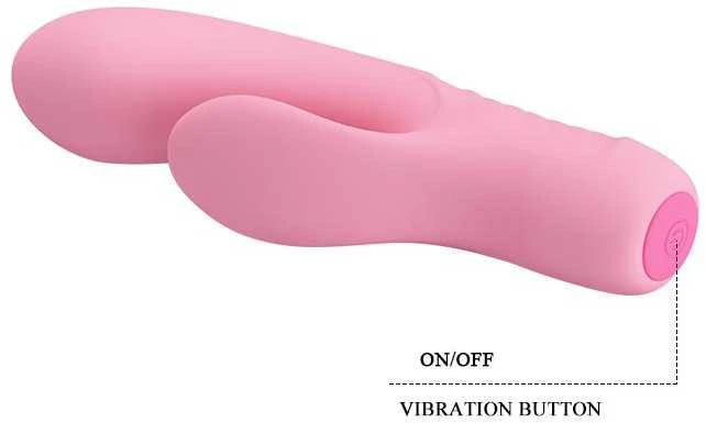 Vibratorius Pretty Love su klitorio masažuokliu ir 15 cm išsikišimais