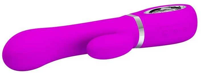 Vibratorius Pretty Love su klitorio masažuokliu ir 19 cm USB sukimu