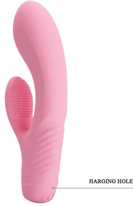 Vibratorius Pretty Love su klitorio masažuokliu ir 15 cm išsikišimais