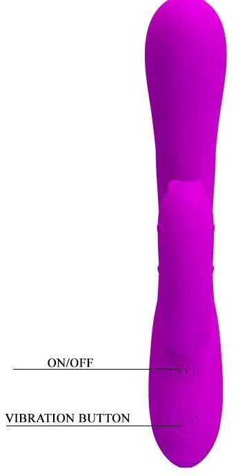 „Pretty Love“ vibratorius su klitorio masažuokliu ir iškilimais, 19 cm
