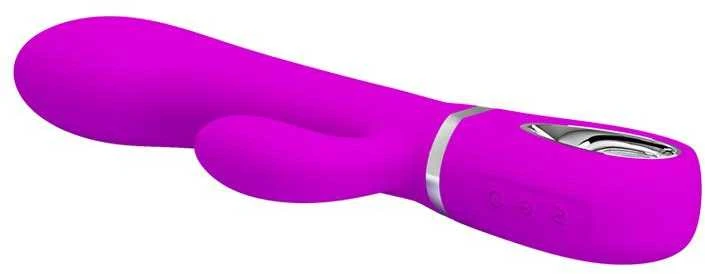 Vibratorius Pretty Love su klitorio masažuokliu ir 19 cm USB sukimu