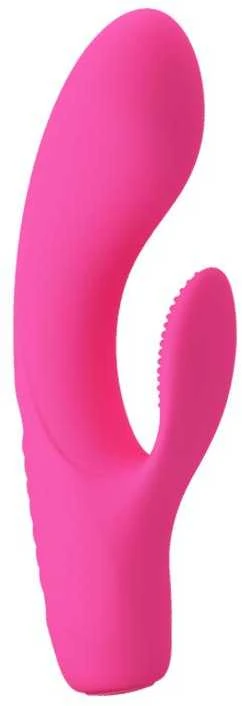 Vibratorius Pretty Love su klitorio masažuokliu ir 15 cm išsikišimais