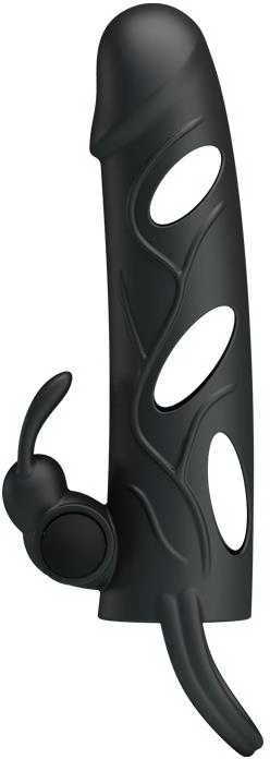Pretty Love Male LYBAILE Pretty Love 5,5 Inch Vibrating Penis Sleeve Juodas