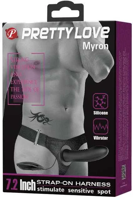 LYBAILE Pretty Love Myron 7,2 colių vibro dirželis ant Flesh