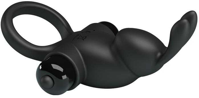 LYBAILE Pretty Love Vibro Penis Ring Rabbit I Juodas